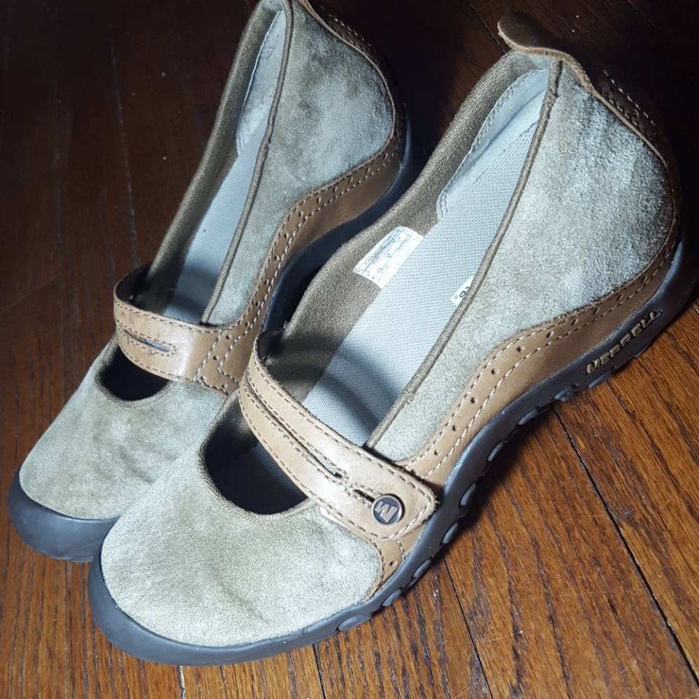 Merrell Brown Suede/Leather Mary Janes Gem